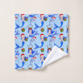Meerjungfrauen Delphine Weihnachten Badhandtuch Set (Waschlappen)