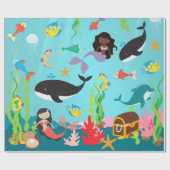 Meerjungfrauen der Farbe u. des Seelebens (MED. Geschenkpapier (Flach)