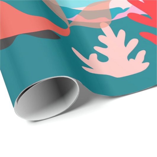 Meerjungfrauen der Farbe u. des Seelebens (MED. Geschenkpapier (Rolleneckpunkt)