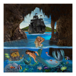 MEERJUNGFRAUEN DER PIRATENHÖHLE POSTER