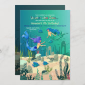 Meerjungfrauen Einladung (Vorne/Hinten)