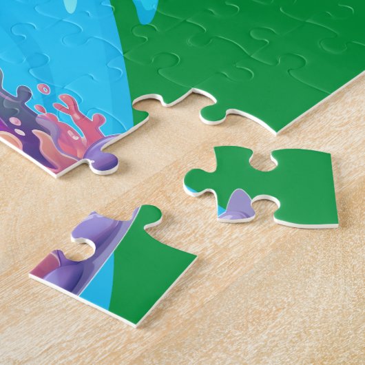 Meerjungfrauen, Fische, die im Wasser personalisie Puzzle (Seite)