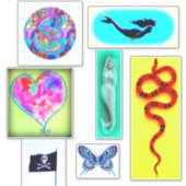 Meerjungfrauen, Hitze, Schlange, Liebe-Schmetterli Aufkleber (Vorderseite)