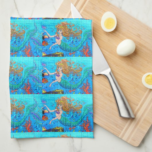 Meerjungfrauen Küchentuch (Viertel Falte)