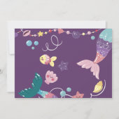 Meerjungfrauen Meerjungfrau Geburtstags Foto Lila Einladung (Rückseite)