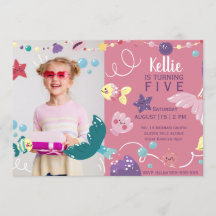 Meerjungfrauen Meerjungfrau Geburtstags-Foto rosa