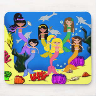 Meerjungfrauen mit Delphinen Mousepad