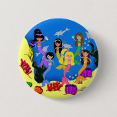 Meerjungfrauen mit Delphinknopf Button (Vorderseite)