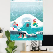 Meerjungfrauen mit einem Picknick mit Siegel und B Poster (Heimbüro)