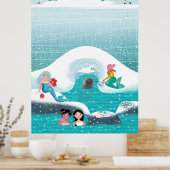 Meerjungfrauen mit einem Picknick mit Siegel und B Poster (Küche)