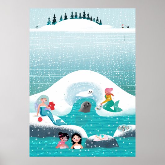 Meerjungfrauen mit einem Picknick mit Siegel und B Poster (Vorne)