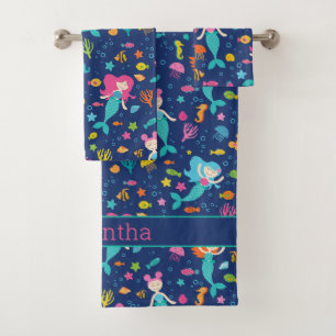 Meerjungfrauen Personalisiert Badhandtuch Set