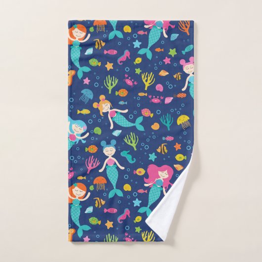 Meerjungfrauen Personalisiert Badhandtuch Set (Handtuch)