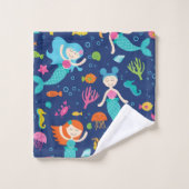 Meerjungfrauen Personalisiert Badhandtuch Set (Waschlappen)