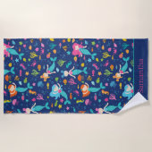 Meerjungfrauen Personalisiert Strandtuch (Vorderseite)