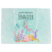 Meerjungfrauen & Quallen Unterwasserklamm Große Geschenktüte (Rückseite)