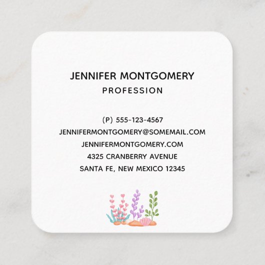 Meerjungfrauen & Quallen Unterwasserkletterplatz Quadratische Visitenkarte (Rückseite)