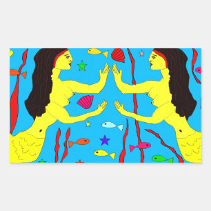 Meerjungfrauen Rechteckiger Aufkleber