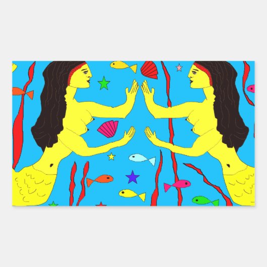 Meerjungfrauen Rechteckiger Aufkleber (Vorderseite)
