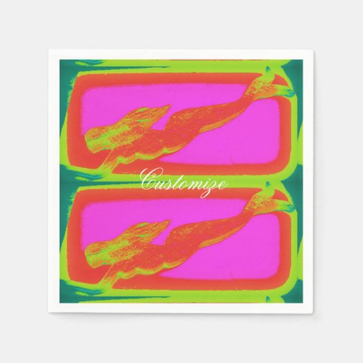 Meerjungfrauen rosa serviette (Vorderseite)