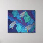 Meerjungfrauen und Fische, surreale Fantasiekunst, Leinwanddruck (Vorderseite)