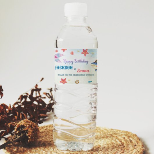 Meerjungfrauen und Piraten Geburtswasserflaschen-E Wasserflaschenetikett
