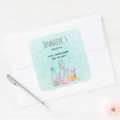 Meerjungfrauen und Quallen Quadratischer Aufkleber (Umschlag)