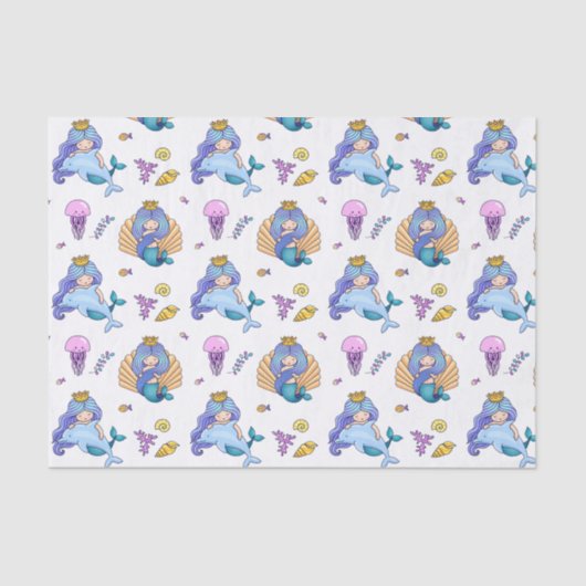 Meerjungfrauen und Quallen Seidenpapier (Vorderseite)