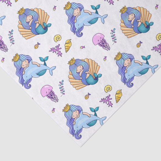 Meerjungfrauen und Quallen Seidenpapier (Ausschnitt)