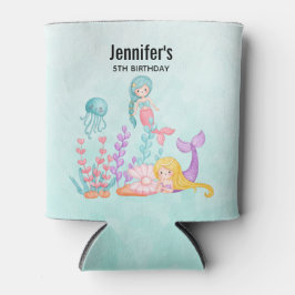 Meerjungfrauen und Quallen unter dem Meeresgrund Dosenkühler