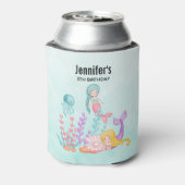 Meerjungfrauen und Quallen unter dem Meeresgrund Dosenkühler (Kanne Rückseite)