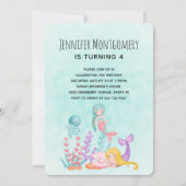 Meerjungfrauen und Quallen unter dem Meeresgrund Einladung (Vorderseite)