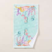 Meerjungfrauen und Quallen Unterwasserfarbe Badhandtuch Set (Handtuch)