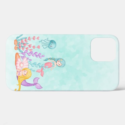 Meerjungfrauen und Quallen Unterwasserfarbe Case-Mate iPhone Hülle (Rückseite (Horizontal))