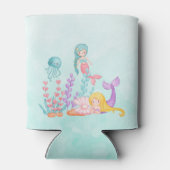 Meerjungfrauen und Quallen Unterwasserfarbe Dosenkühler (Rückseite)