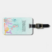 Meerjungfrauen und Quallen Unterwasserfarbe Gepäckanhänger (Vorderseite horizontal)