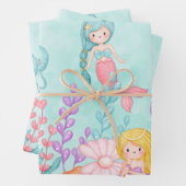 Meerjungfrauen und Quallen Unterwasserfarbe Geschenkpapier Set (Beispiel)