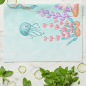 Meerjungfrauen und Quallen Unterwasserfarbe Geschirrtuch (Gefaltet)