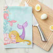 Meerjungfrauen und Quallen Unterwasserfarbe Geschirrtuch (Viertel Falte)