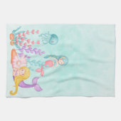 Meerjungfrauen und Quallen Unterwasserfarbe Geschirrtuch (Horizontal)