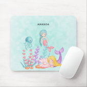 Meerjungfrauen und Quallen Unterwasserfarbe Mousepad (Mit Mouse)