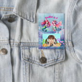 Meerjungfrauen unter dem Kindergeburtstag des Foto Button (Insitu)