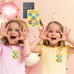Meerjungfrauen unter dem Kindergeburtstag des Foto Button