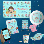 Meerjungfrauen unter dem Kindergeburtstag des Foto Pappbecher