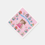 Meerjungfrauen unter dem Kindergeburtstag des Foto Serviette (Ecke)