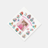 Meerjungfrauen unter dem Kindergeburtstag des Foto Serviette (Ecke)