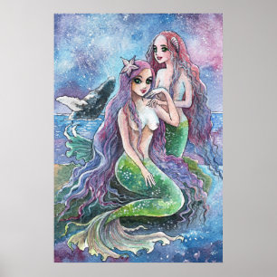 Meerjungfrauen unter den Sternen Poster