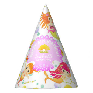 Meerjungfrauen Weiß Partyhütchen