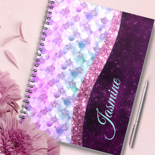 Meerjungfrauenhaut rosa silberner falscher Glitter Notizblock