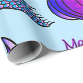 Meerjungfrauenkammer in Blau und Rosa Geschenkpapier (Rolleneckpunkt)